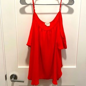 Large sienna sky bright red/orange top